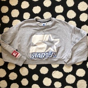 Starter X Zara cropped sweatshirt top womens small EUC